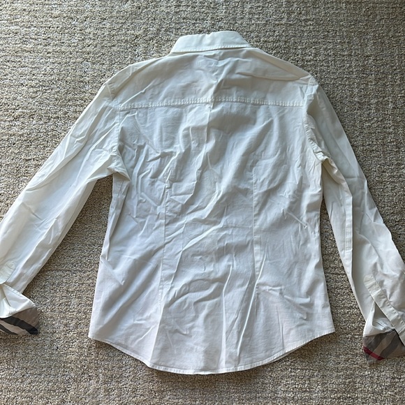 VG+ Burberry London Women’s M White Button Down Collared Top Long Sleeve Shirt - Picture 10 of 12